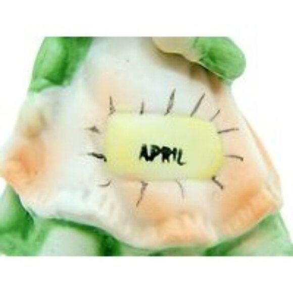 Vintage Lefton Girl Figurine Month Collections April Flower Girl Hand Painted - Picture 5 of 8